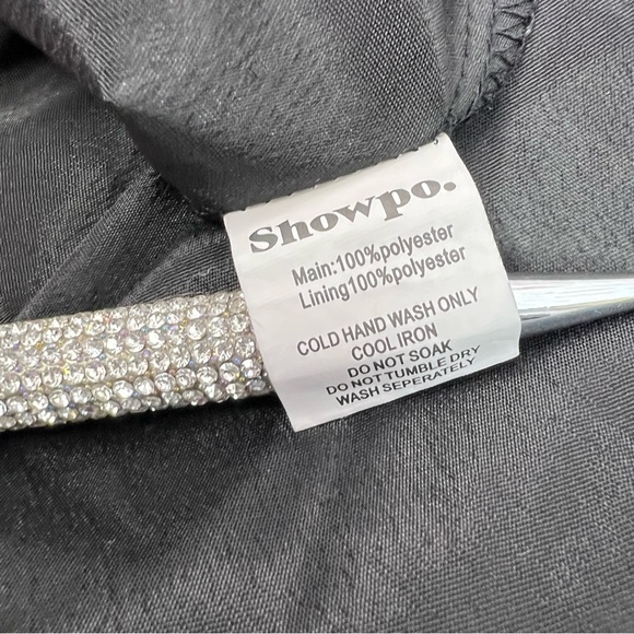 Showpo dress bell bottom sleeve dots Black and White Polka Dot Long Sleeve Dress - Picture 15 of 16